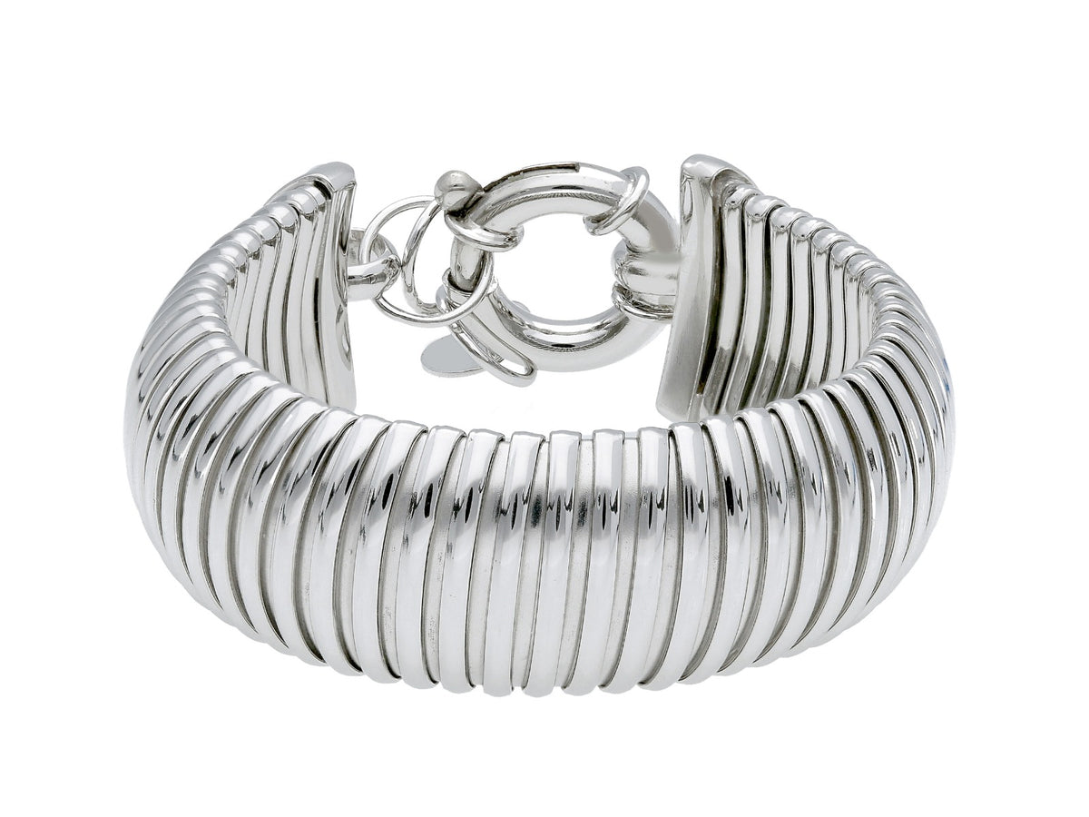 Maiocchi Silver Gas Pipe Bracelet Silver