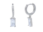 Maiocchi Silver Pendant Earrings in Silver and Zircons