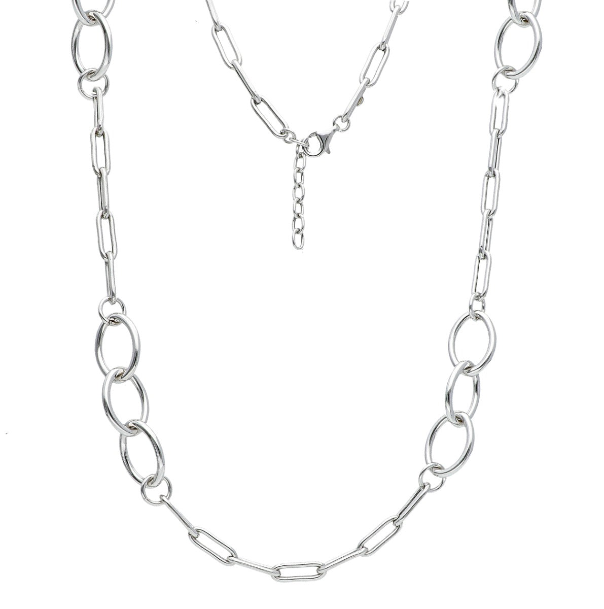 Maiocchi Silver Round Link Silver Necklace