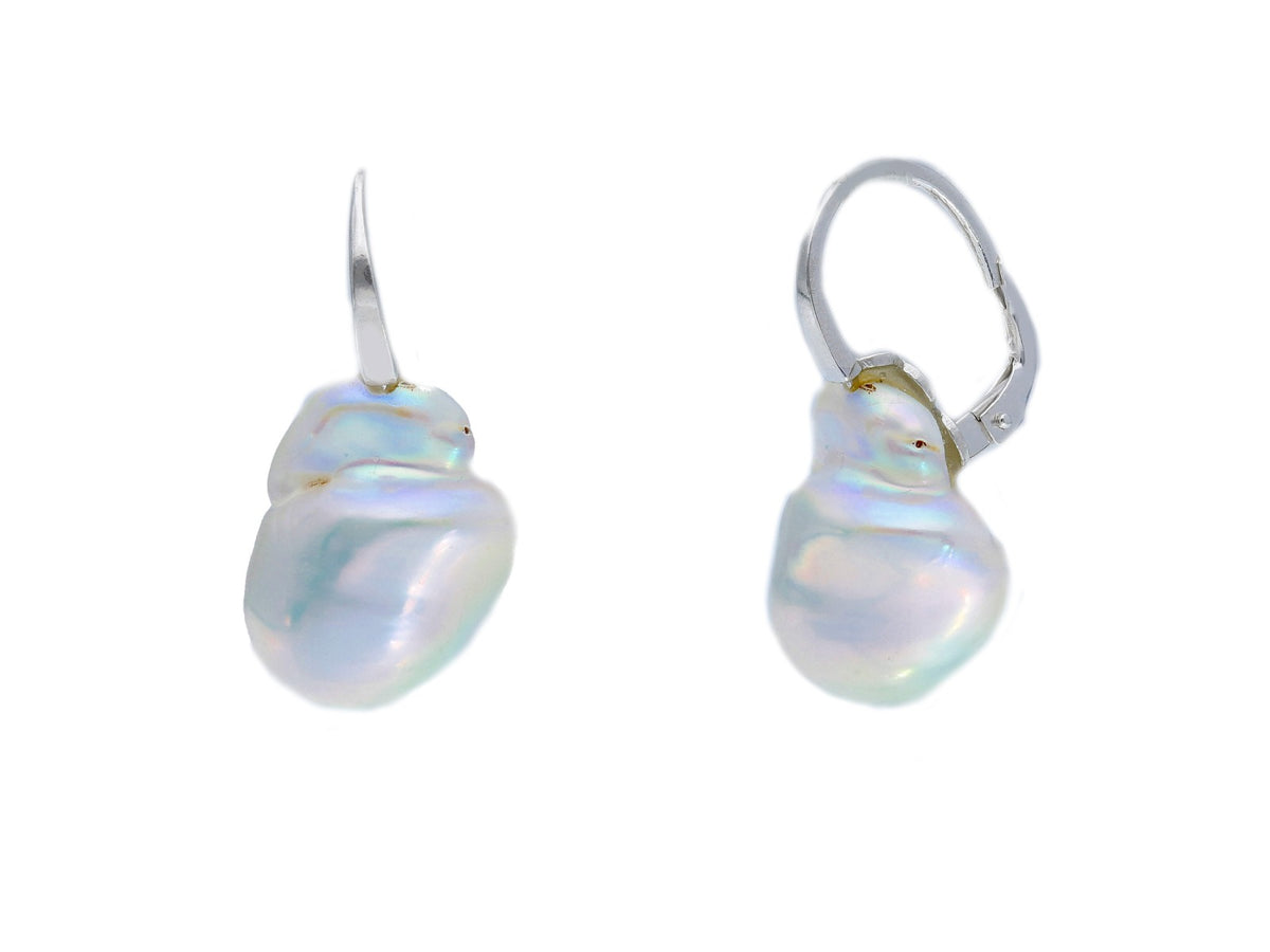 Maiocchi Silver Lever Earrings with Scaramazze Pearls