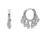  Maiocchi Silver Hoop Earrings in Silver and Pendant Zircons