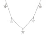 Maiocchi Silver Collana con 5 Stelle Argento e Zirconi