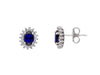 Maiocchi Milano Earrings in White Gold with Zircons and Blue Crystals