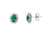  Maiocchi Milano Earrings in White Gold with Zircons and Green Crystals