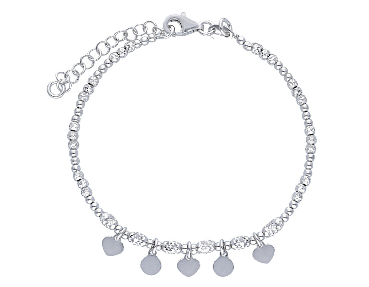 Maiocchi Silver Bracciale Boule Sfaccettate Mini con Charms Argento