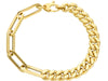  Paper Clip and Groumette Bracelet in 18kt Yellow Gold