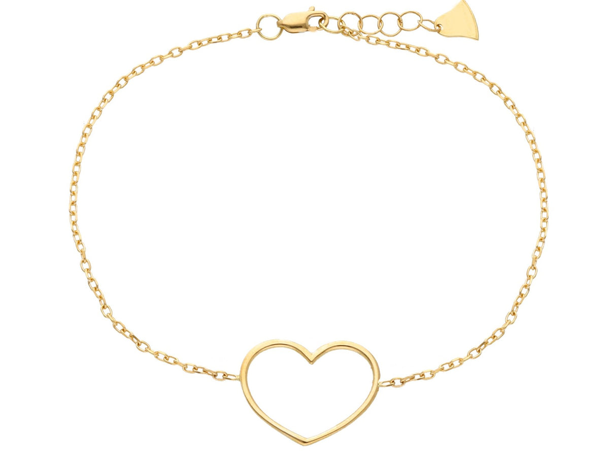 Bracciale Oro Giallo con Cuore a Filo