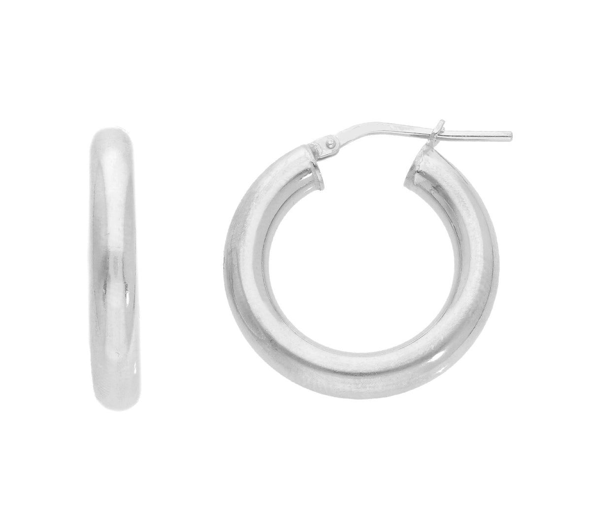  Maiocchi Silver Hoop Earrings 15 mm Silver