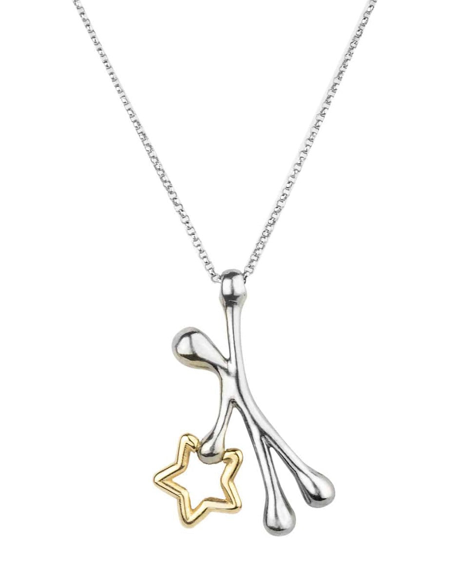  Happy Thoughts Silver necklace with gold and silver pendant 'I am your star' GS3006K