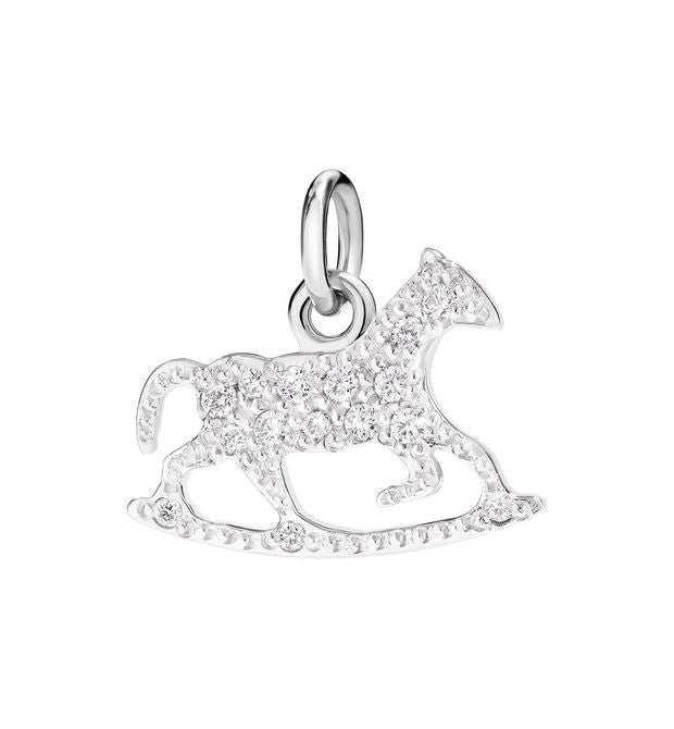  Dodo Rocking Horse Charm 18kt White Gold and Diamonds