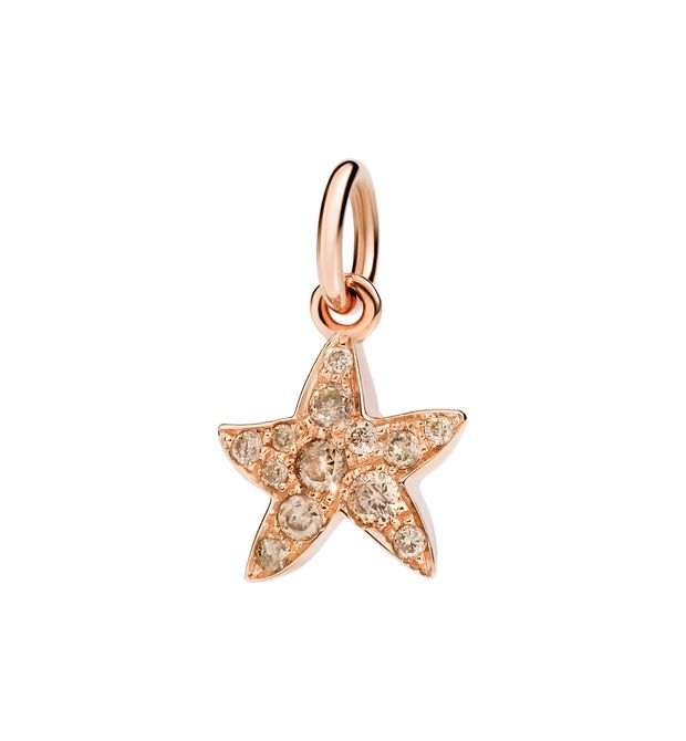  Dodo Star Charm in 9kt Rose Gold and Brown Diamonds