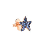  Dodo Star Earring in 9kt Rose Gold and Blue Sapphires