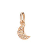  Dodo Moon Charm in 9kt Rose Gold and Brown Diamonds