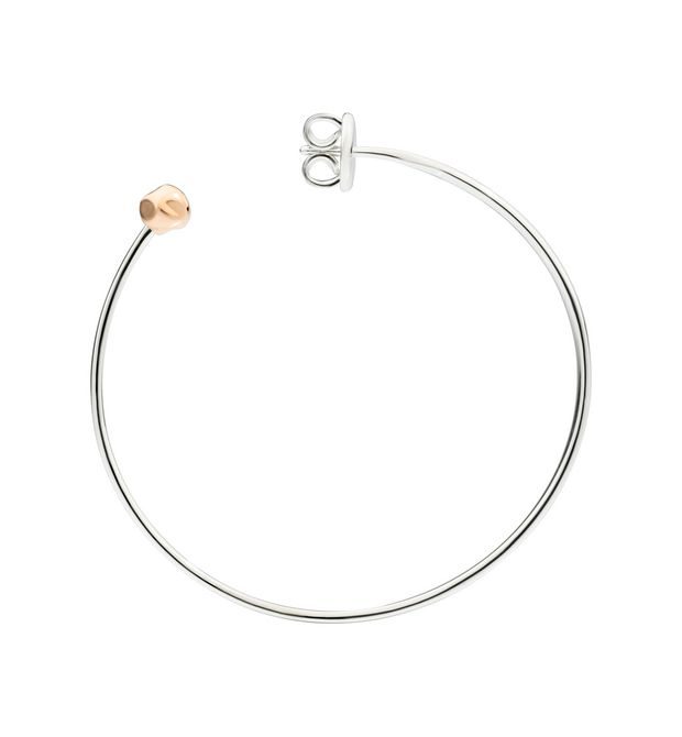 Dodo Orecchino A Cerchio Argento e Oro Rosa 9kt