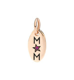  Dodo Charm MOM 9kt Rose Gold and Rubies