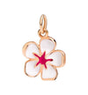 Dodo Charm Fiore Di Ciliegio Oro Rosa 9kt e Smalto Bianco