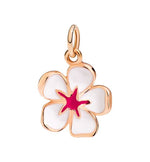  Dodo Cherry Blossom Charm in 9kt Rose Gold and White Enamel