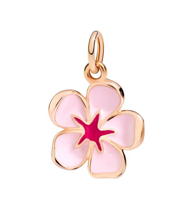 Dodo Charm Fiore Di Ciliegio Oro Rosa 9kt e Smalto Rosa