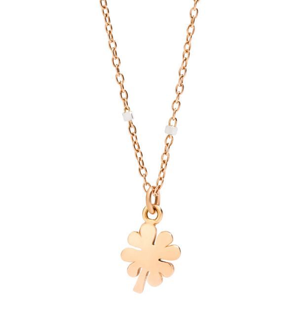  Dodo Mini Four Leaf Clover Necklace 9kt Rose Gold