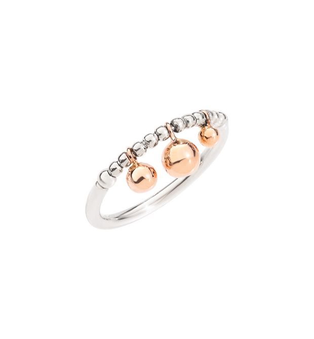 Dodo Anello Bollicine Argento e Oro Rosa 9kt