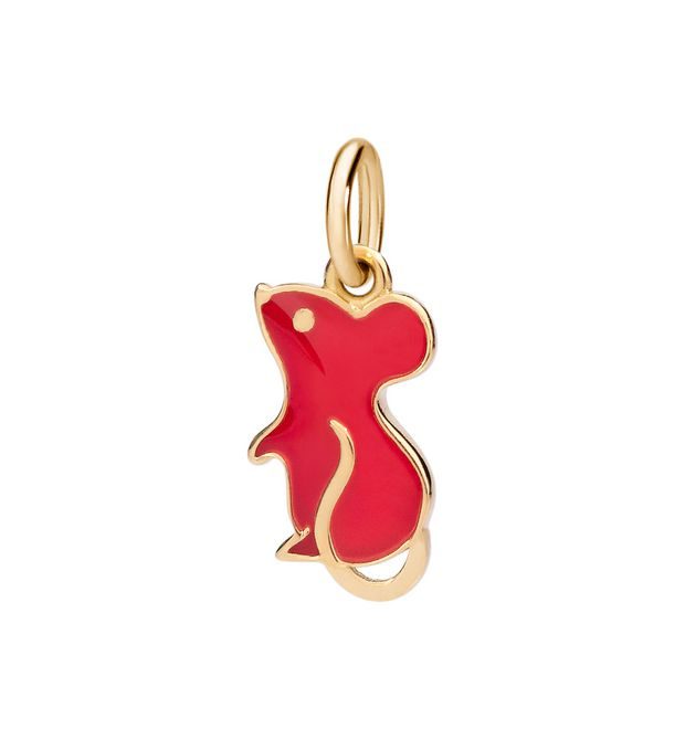Dodo Mouse Charm 18kt Yellow Gold and Enamel