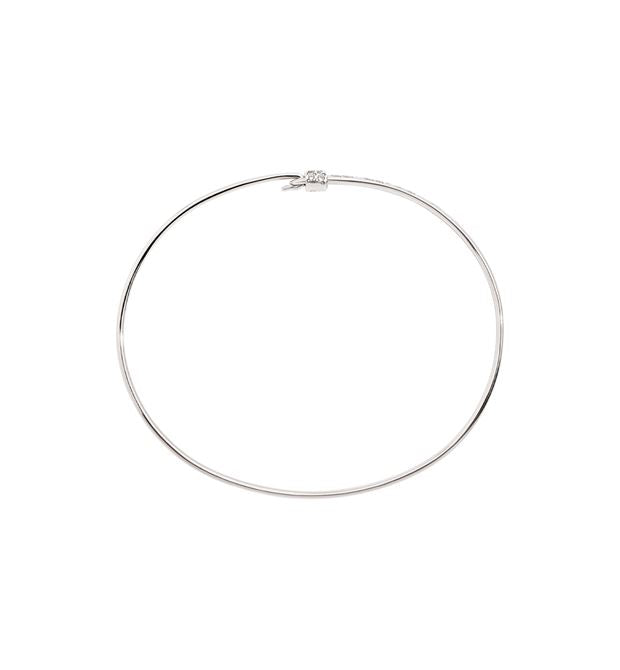 Dodo Bangle Oro Bianco 18kt e Diamanti