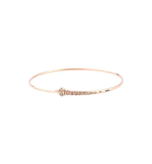 Dodo Bangle 9kt Rose Gold and Brown Diamonds