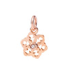  Dodo Snowflake Charm in 9kt Rose Gold and Brown Diamond