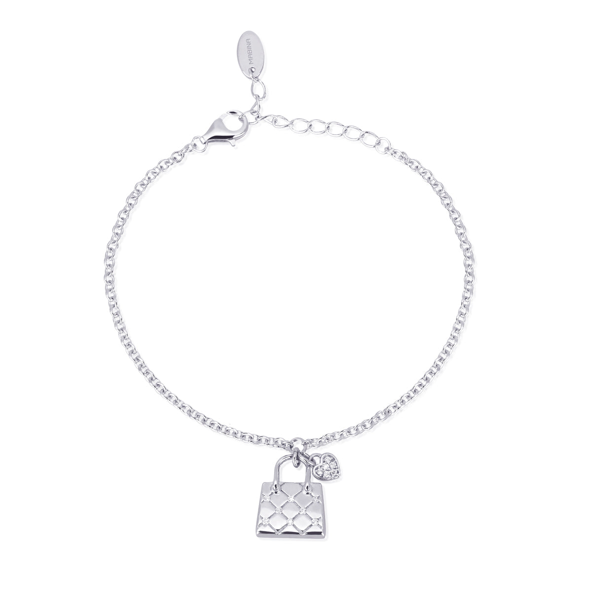 Maiocchi Silver Bracciale con Borsa Argento e Zirconi