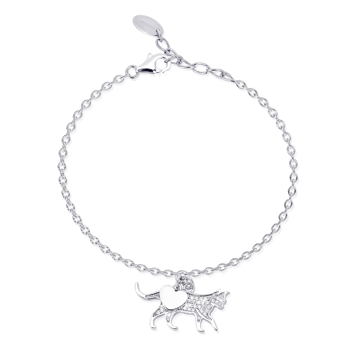 Maiocchi Silver Bracciale Gatto Argento e Zirconi