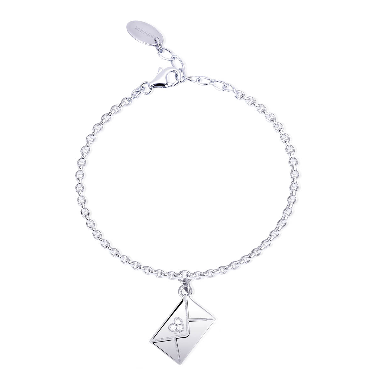 Maiocchi Silver Bracciale Lettera Argento con Cuore Zirconi