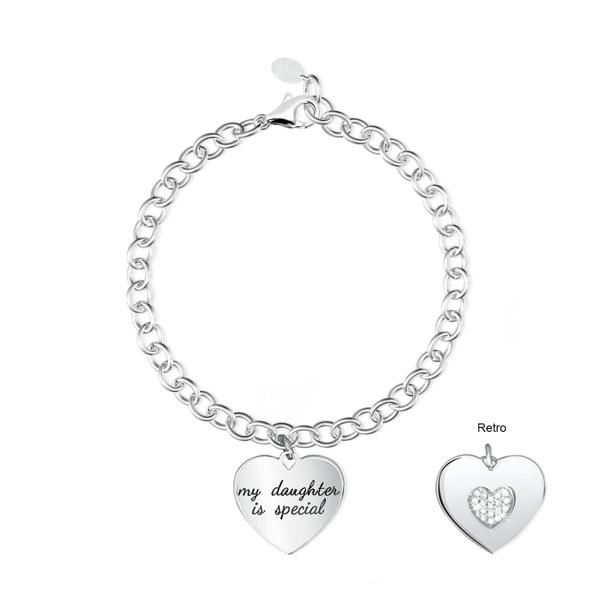 Maiocchi Silver Bracciale Cuore My Daughter is Special Argento