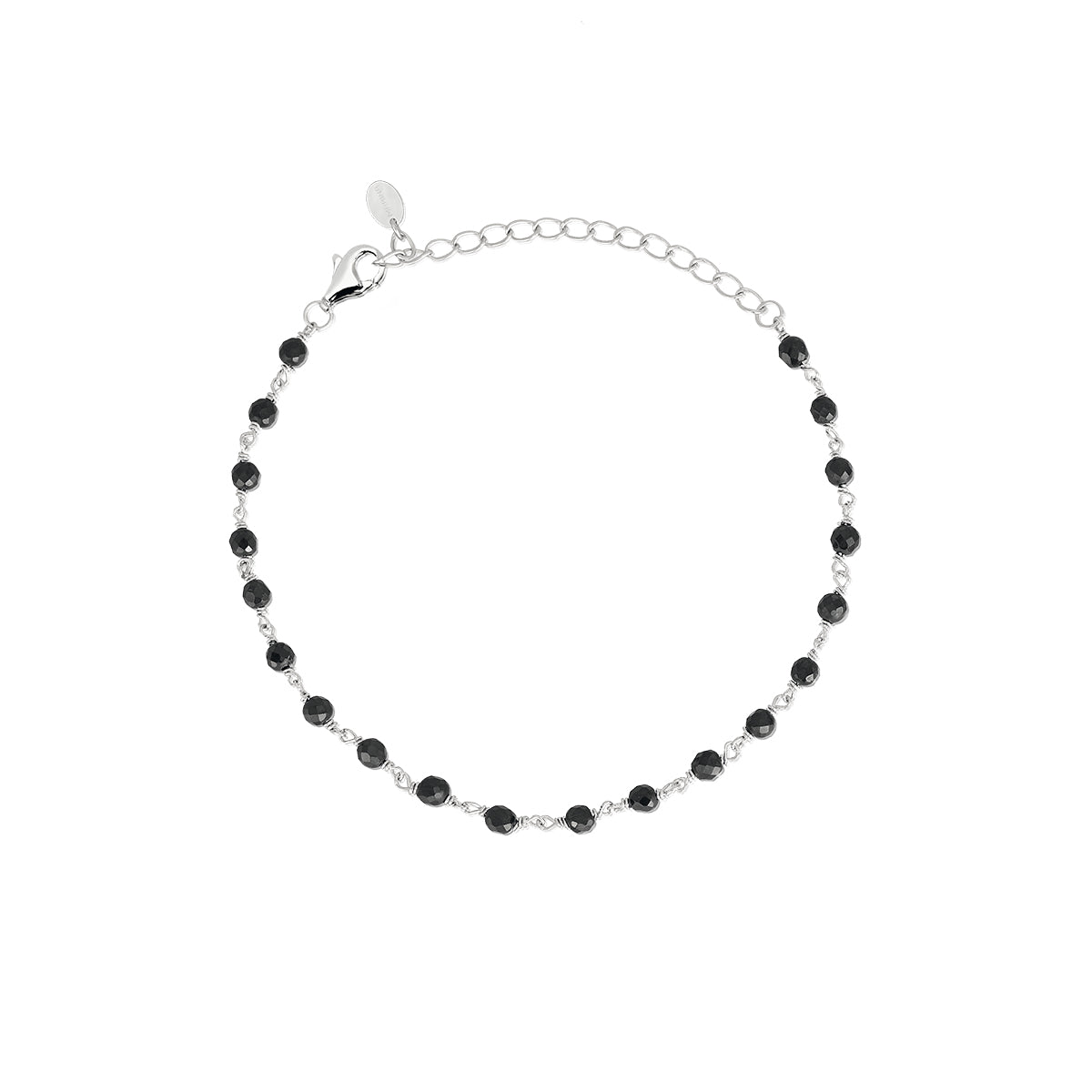 Maiocchi Silver Bracciale Rosario Argento e Spinello Nero