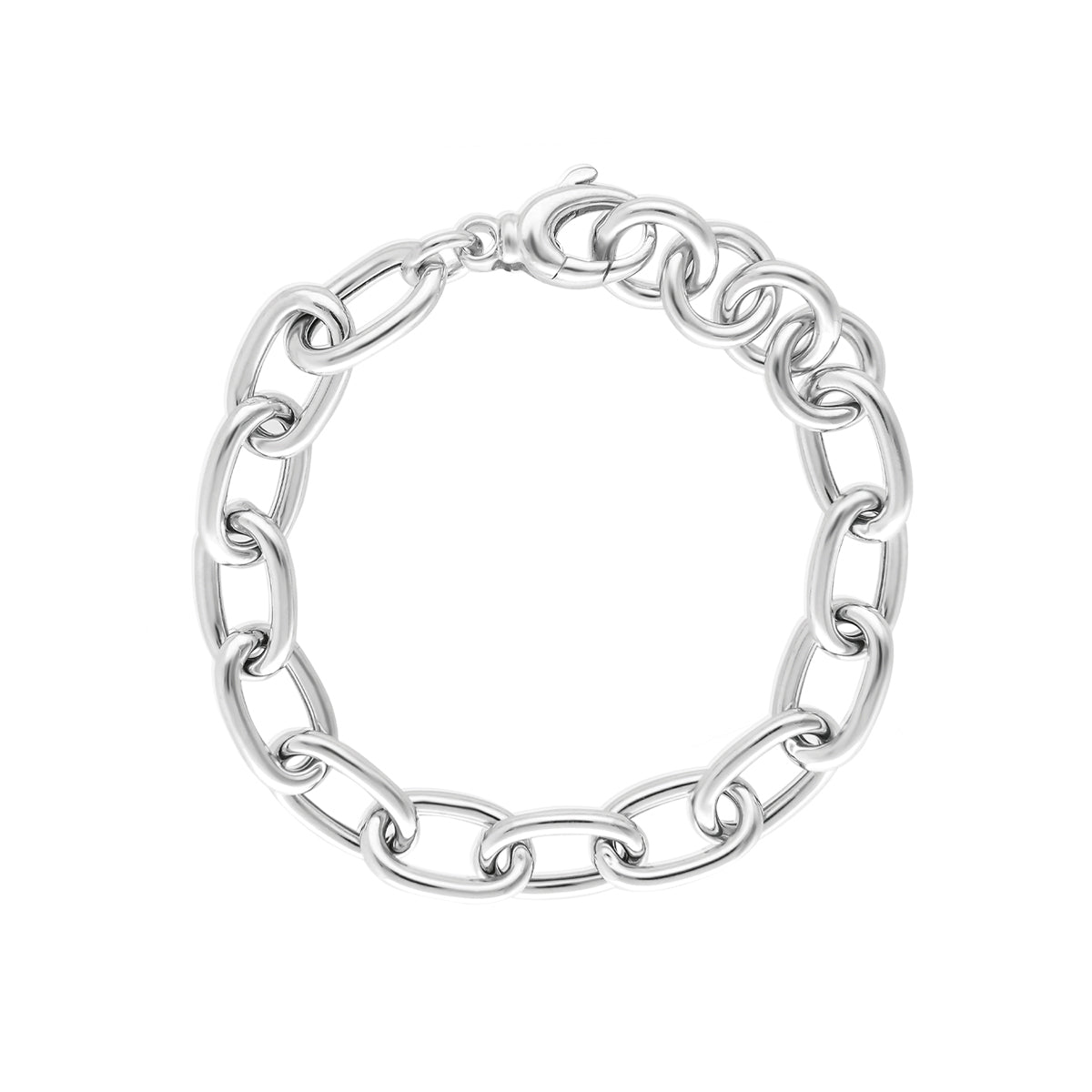  Maiocchi Silver Oval Link Bracelet Silver