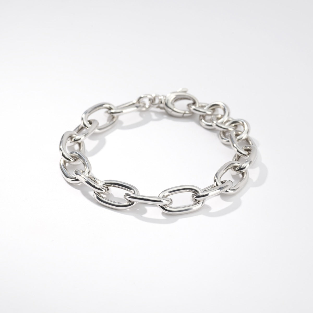  Maiocchi Silver Oval Link Bracelet Silver