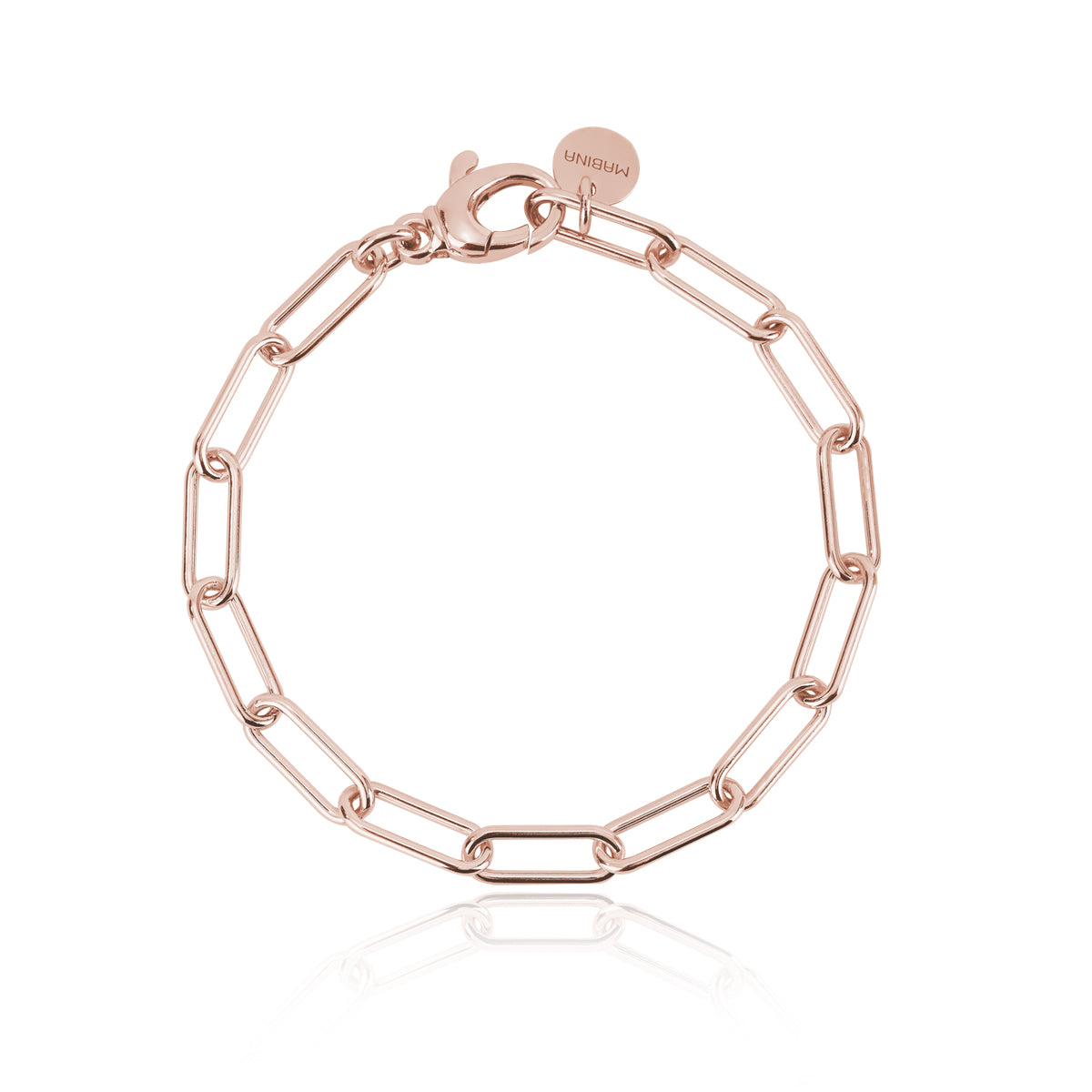  Maiocchi Silver Oval Link Bracelet in Pink Silver