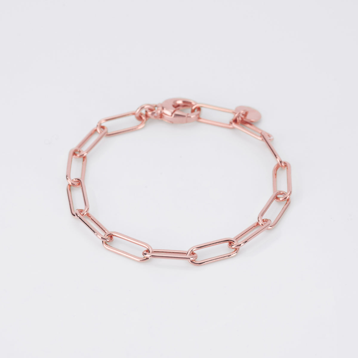  Maiocchi Silver Oval Link Bracelet in Pink Silver