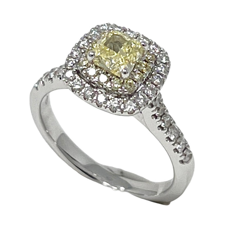 Maiocchi Milano Anello Oro Bianco e Diamanti e Diamanti Fancy