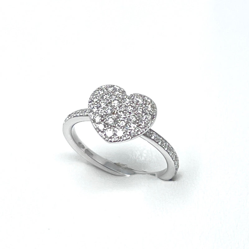  Antelope Heart Ring in White Gold and Diamonds ct 0.47