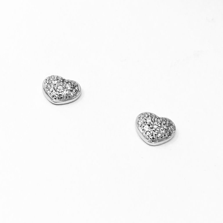  Heart earrings with diamonds 0.08 ct G