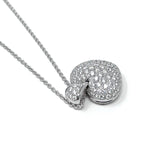 Antelope Heart Necklace in White Gold and Diamonds 1.87 ct