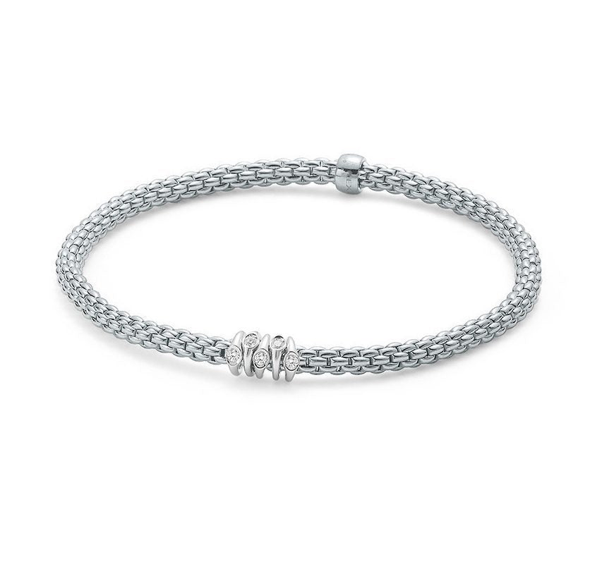 Fope FLEX IT Prima Bracelet in White Gold and Diamonds 746B/BBR