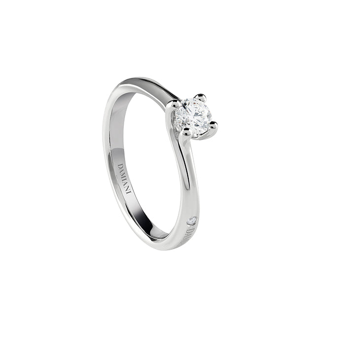 Damiani Anello di Fidanzamento Amami in Oro Bianco e Diamante ct 0.52 F VS2 GIA