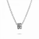  MINI WAIST THREAD, 13 STRANDS IN 9KT WHITE GOLD AND WHITE DIAMOND AND 925 SILVER CHAIN
