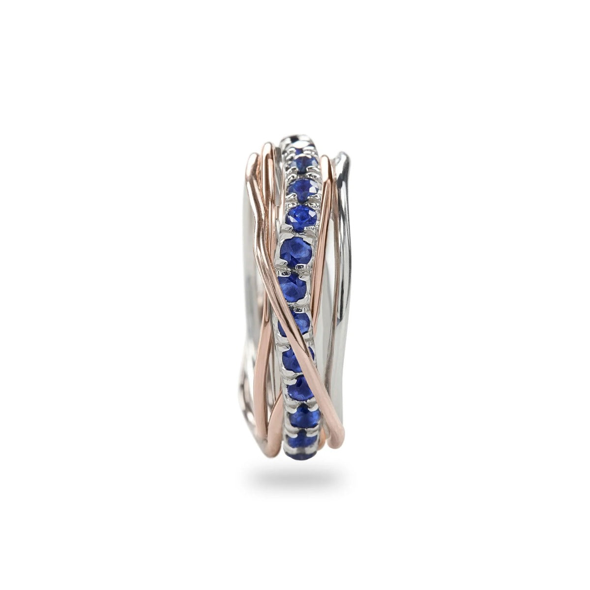 Filodellavita Precious 7 Strands Silver and Rose Gold and Sapphires