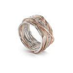  CLASSIC WAIST THREAD, 13 STRANDS IN 9KT ROSE GOLD, 925 SILVER AND WHITE DIAMONDS
