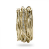  CLASSIC WAISTTHREAD, 13 STRANDS IN 9KT YELLOW GOLD AND WHITE DIAMONDS