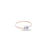  CUPID RING IN 9KT ROSE GOLD WITH PEBBLE IN 925 SILVER