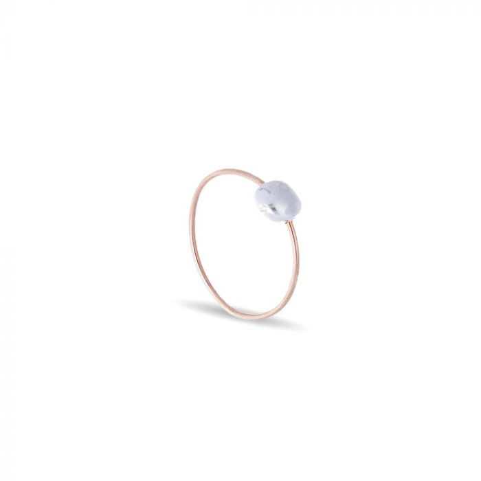 ANELLO CUPIDO IN ORO ROSA 9KT CON SASSOLINO IN ARGENTO 925