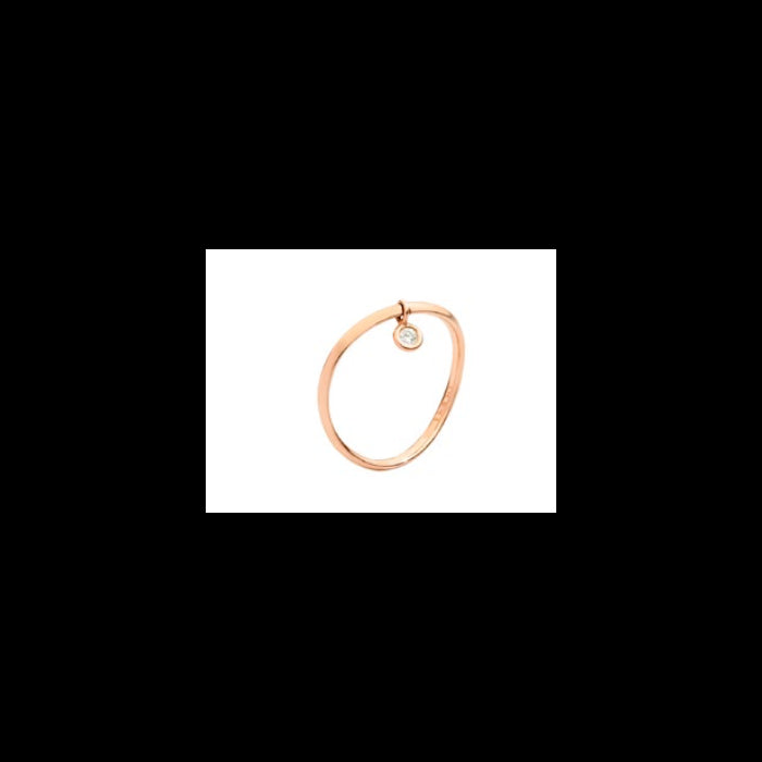  Dodo Wave Essentials Rose Gold Ring with White Diamond